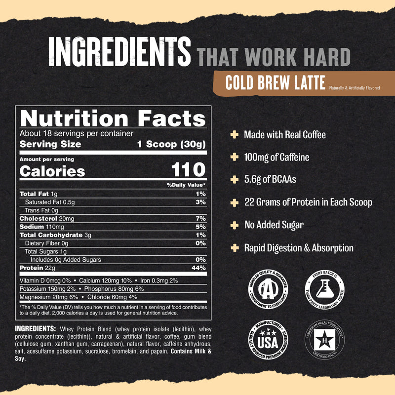 Animal Isolate Loaded Whey Cold Brew Latte Protein